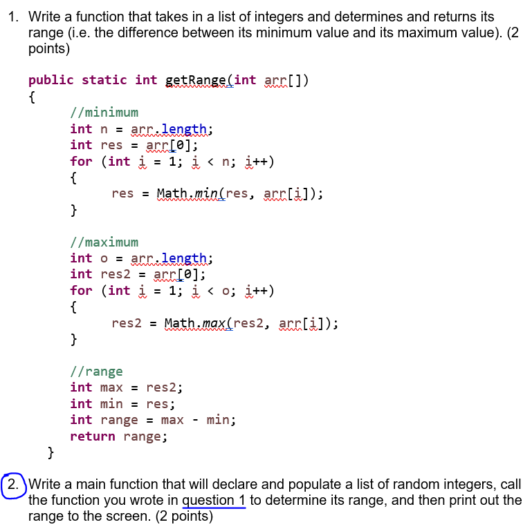 Solved 1. Write a function that takes in a list of integers | Chegg.com