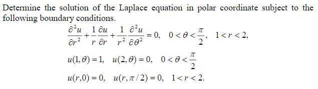 Solved Determine The Solution Of The Laplace Equation In | Chegg.com