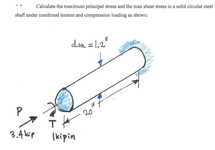 Solved Calculate the maximum principal stress and the max | Chegg.com