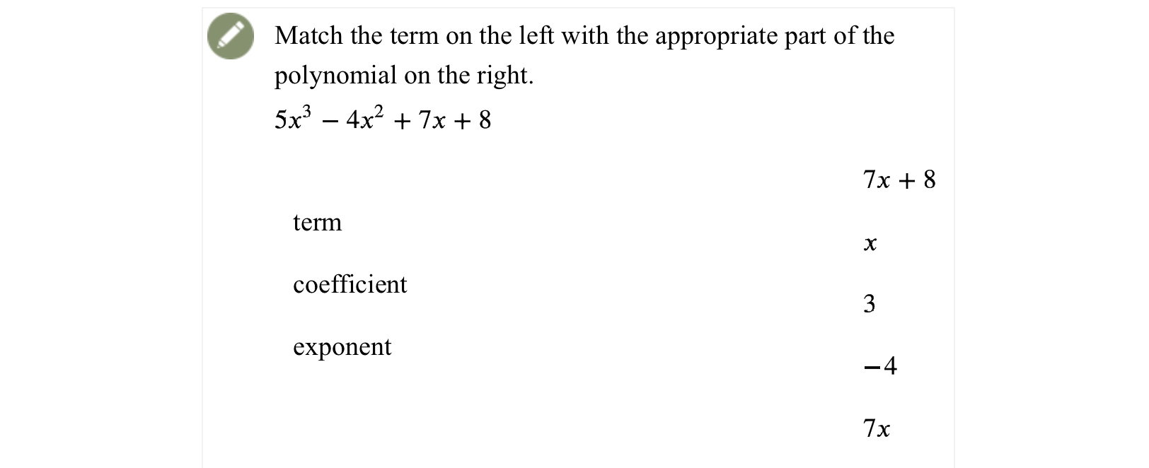 Solved Match the term on the left with the appropriate part | Chegg.com