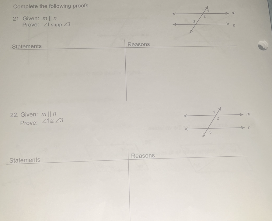 Solved Complete the following proofs. | Chegg.com