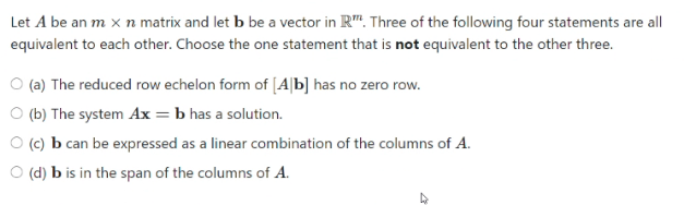 Solved Let A Be An M X N Matrix And Let B Be A Vector In RM. | Chegg.com