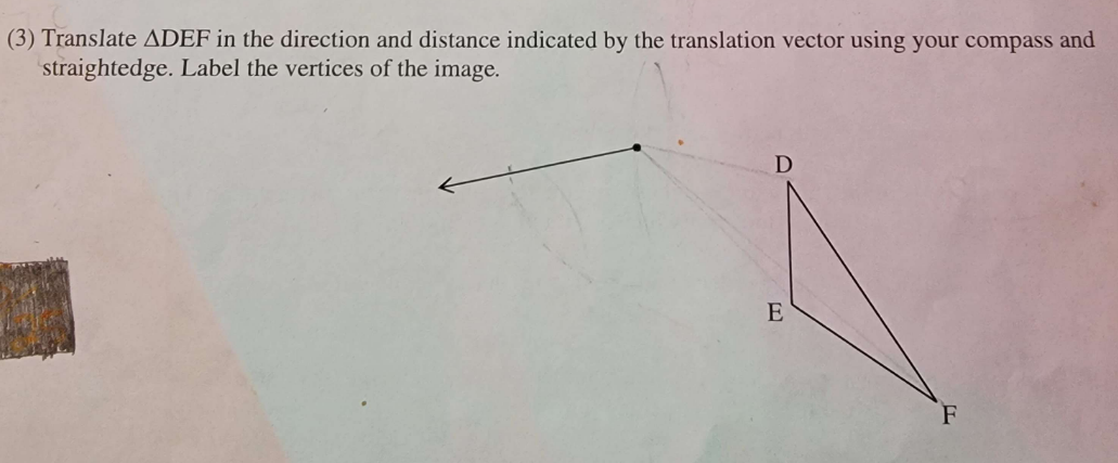 (3) Translate DEF in the direction and distance | Chegg.com