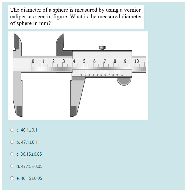 Solved The diameter of a sphere is measured by using a | Chegg.com