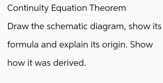 Solved Problem Continuity Equation Theorem | Chegg.com