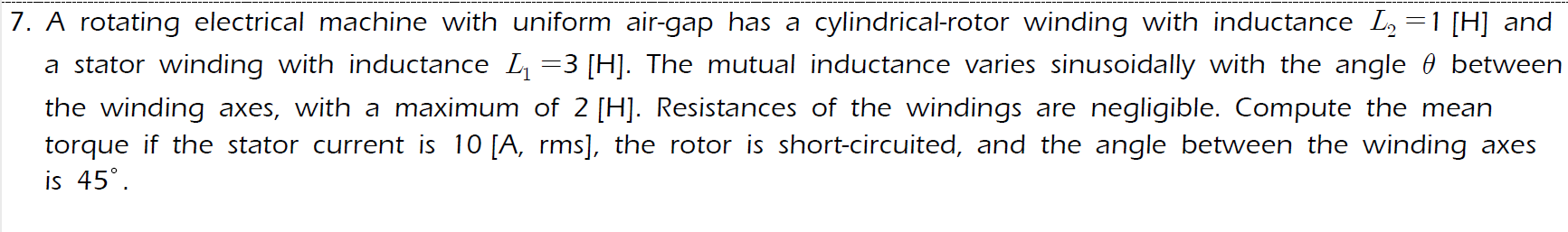 Solved 7. A rotating electrical machine with uniform air-gap | Chegg.com