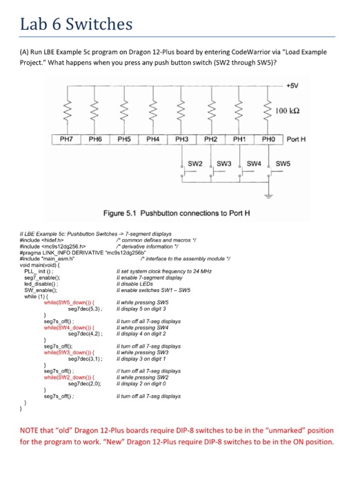 Lab 6 Switches (A) Run LBE Example Sc program on | Chegg.com