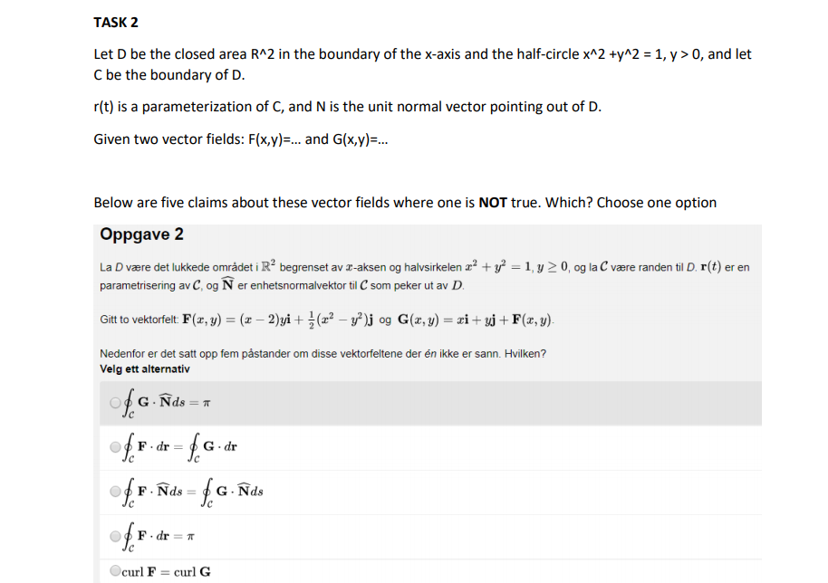 Solved Task 2 Let D Be The Closed Area R 2 In The Boundar Chegg Com