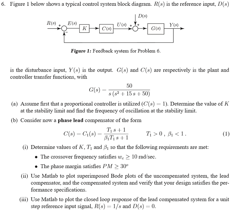 6 Figure 1 Below Shows A Typical Control System B Chegg Com