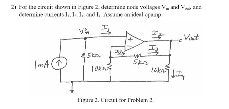Solved 2) For the circuit shown in Figure 2, determine node | Chegg.com