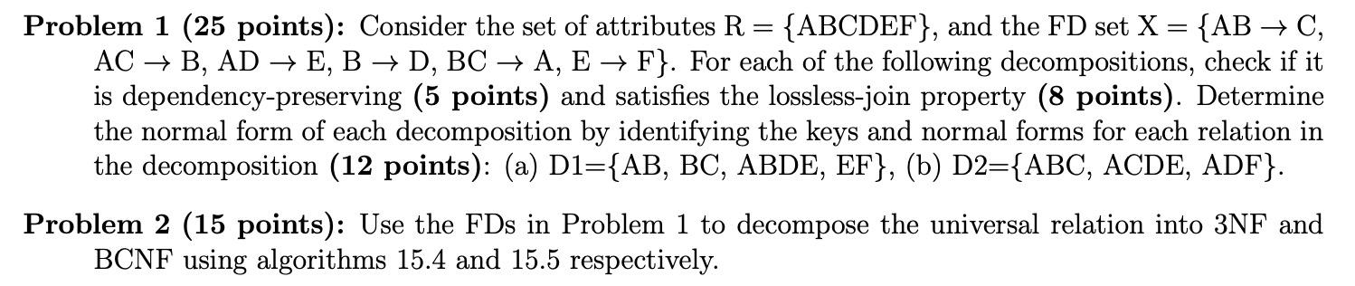 Solved - Problem 1 (25 points): Consider the set of | Chegg.com