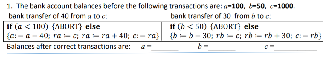 Solved 1. The Bank Account Balances Before The Following | Chegg.com