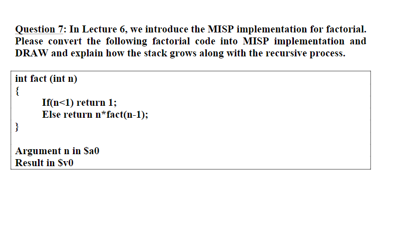 Solved Question 7: In Lecture 6, we introduce the MISP | Chegg.com