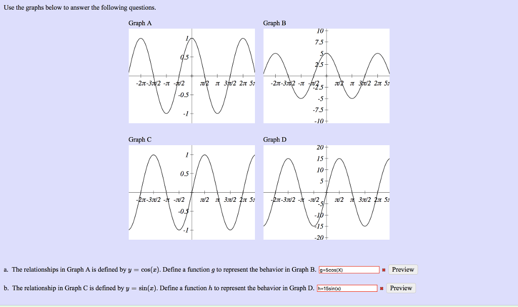 Solved Use the graphs below to answer the following | Chegg.com