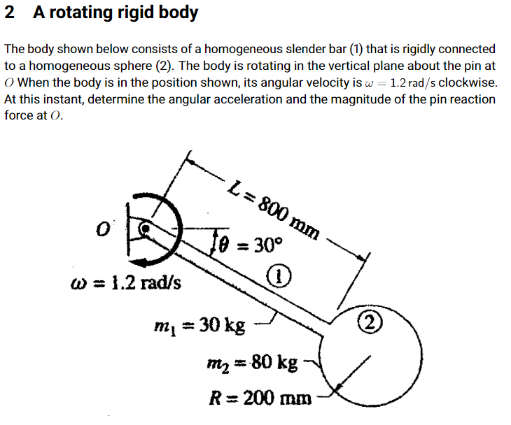 Solved 2 A Rotating Rigid Body The Body Shown Below Consists | Chegg.com