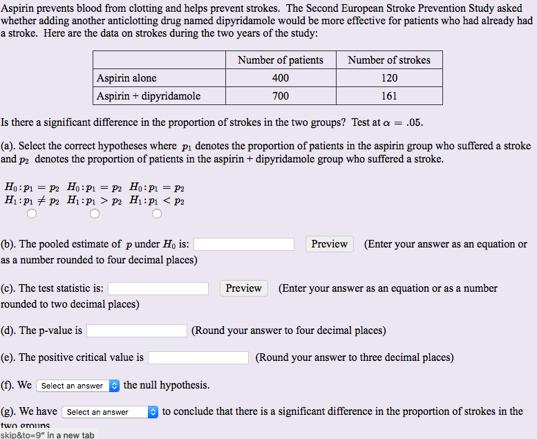 Solved Aspirin prevents blood from clotting and helps