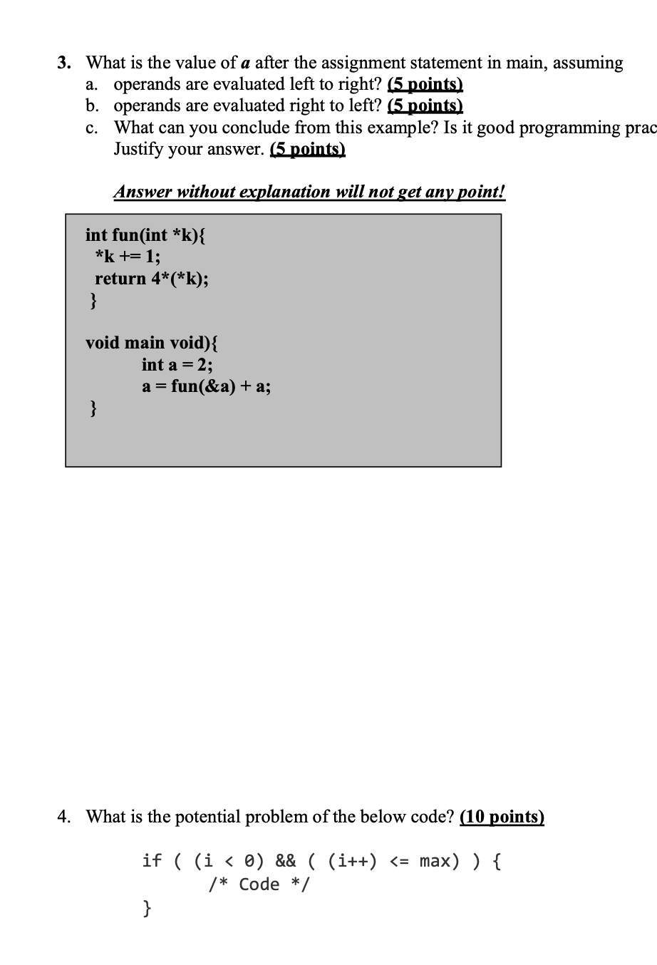Solved 3. What is the value of a after the assignment | Chegg.com