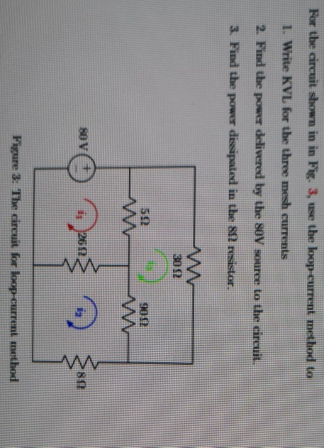 Solved For the circuit shown in in Fig. 3, use the loop | Chegg.com