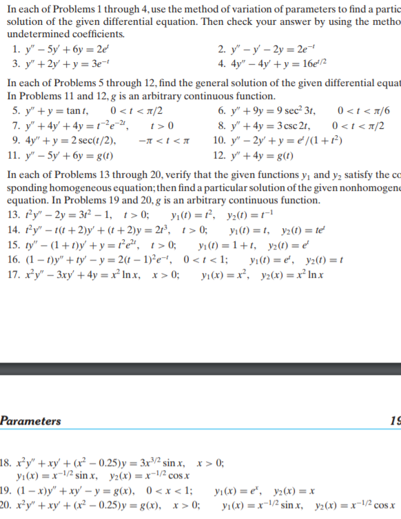 Solved In each of Problems 1 through 4,use the method of | Chegg.com