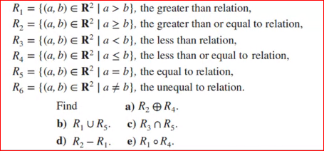 Solved R, = {(a, b) € R2 | a > b}, the greater than | Chegg.com