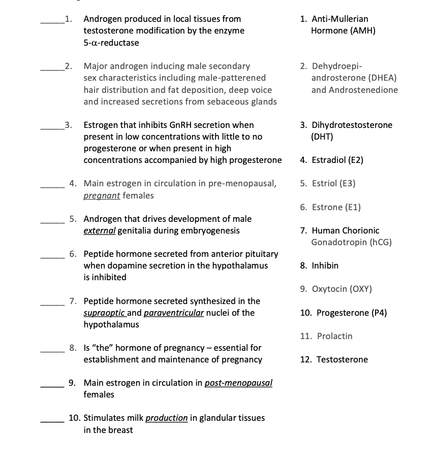 Solved _1. Androgen produced in local tissues from | Chegg.com