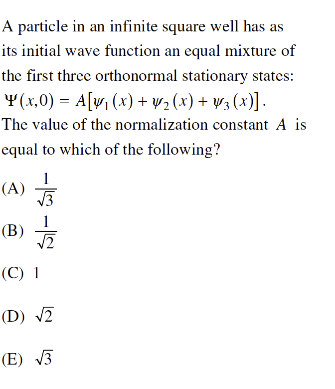 Solved Consider an e−in the n=3 state of an infinite square