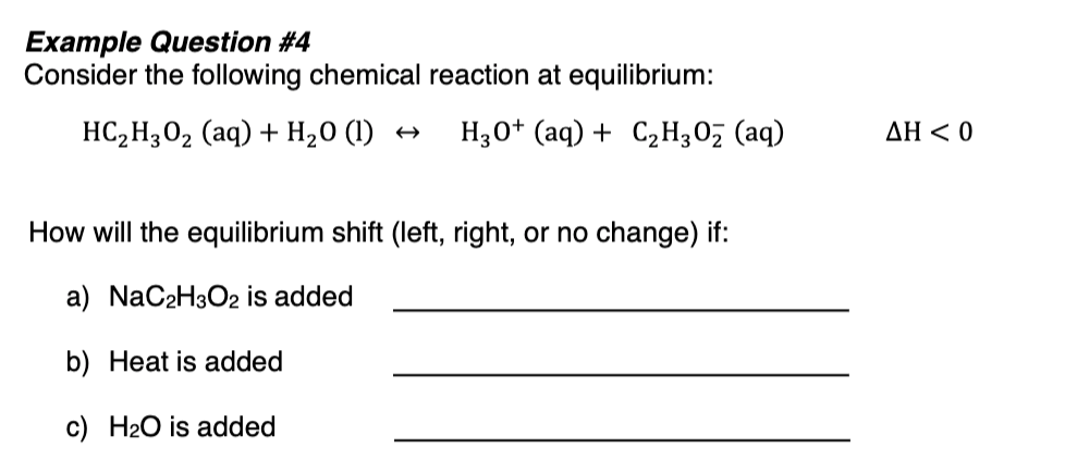 Solved Example Question #4 Consider the following chemical | Chegg.com