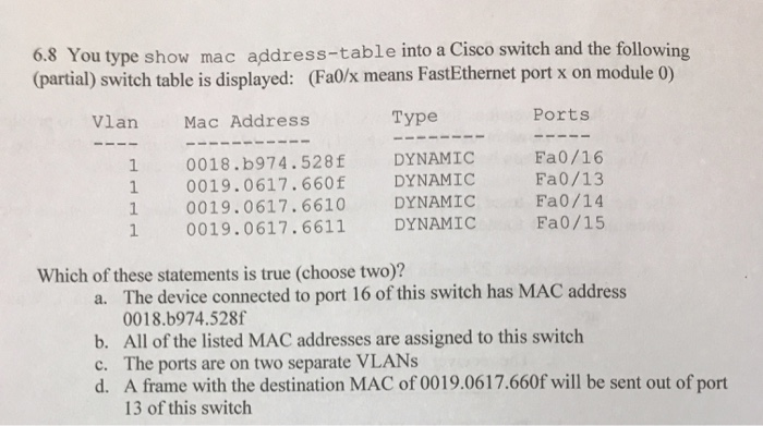 troubleshoot cisco mac address table
