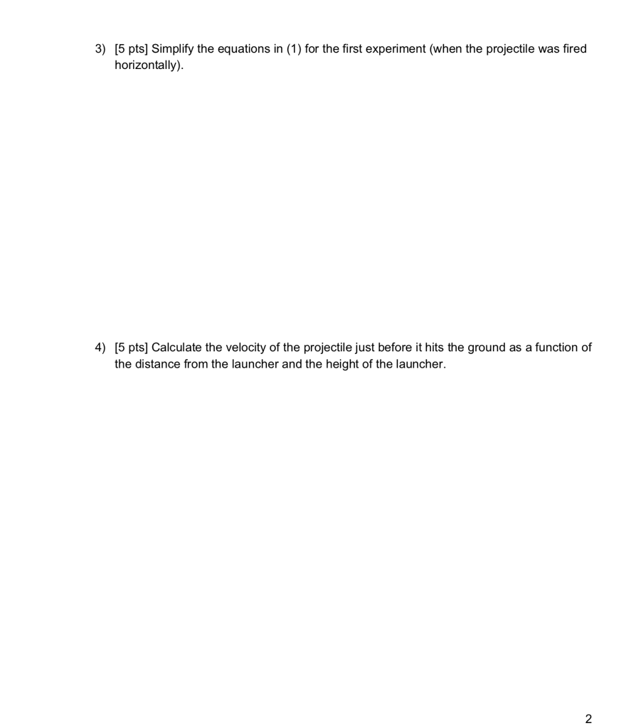 simple projectile motion problems with solutions