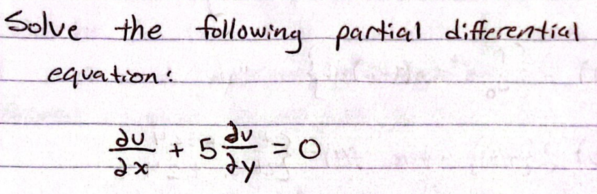 Solved Solve the following partial differential equation: | Chegg.com
