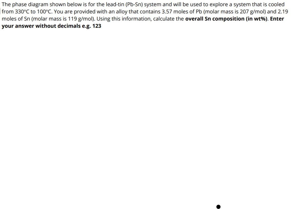 Solved The phase diagram shown below is for the lead-tin | Chegg.com