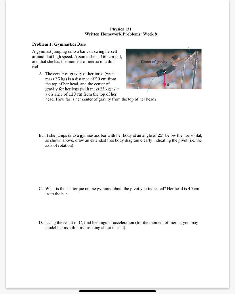 Solved Physics 131 Written Homework Problems: Week 8 Problem | Chegg.com