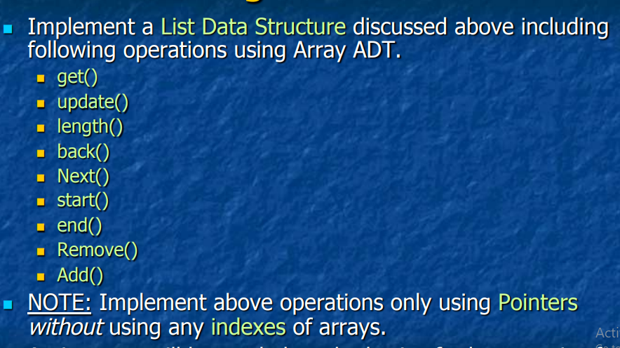 Solved Implement a List Data Structure discussed above | Chegg.com