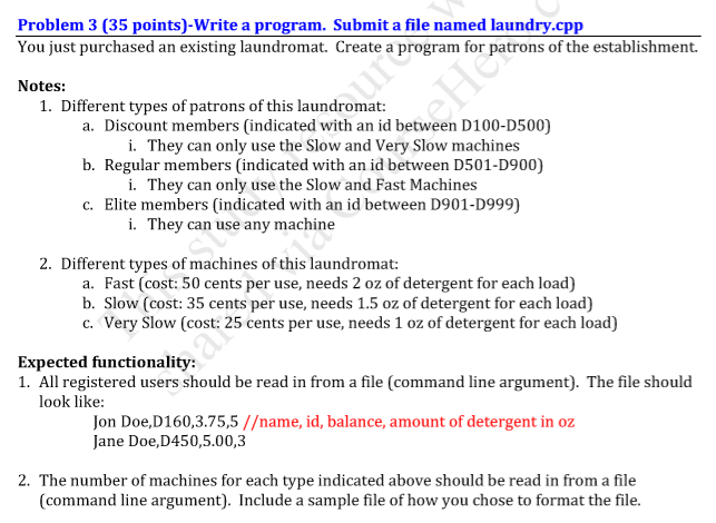 Solved Problem 3 (35 points)-Write a program. Submit a file | Chegg.com