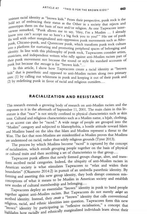 Solved resistant racial identity as 