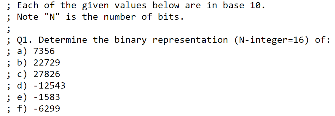 Solved ; Each Of The Given Values Below Are In Base 10. ; | Chegg.com