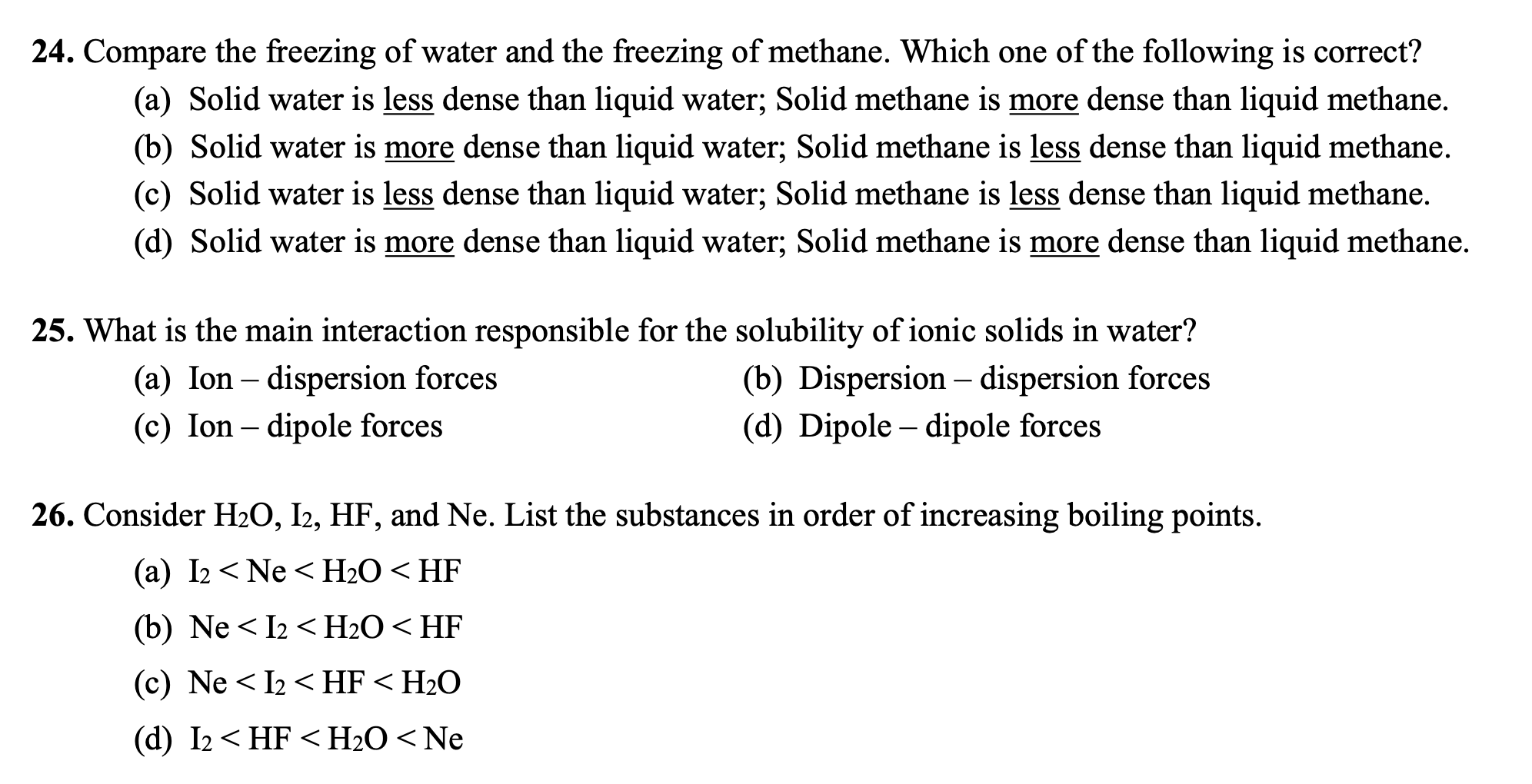 Solved 24 Compare The Freezing Of Water And The Freezing Of Chegg