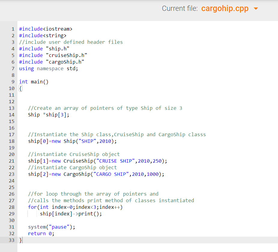 In C++ 20.16 Chapter 20 Program - Inheritance and | Chegg.com