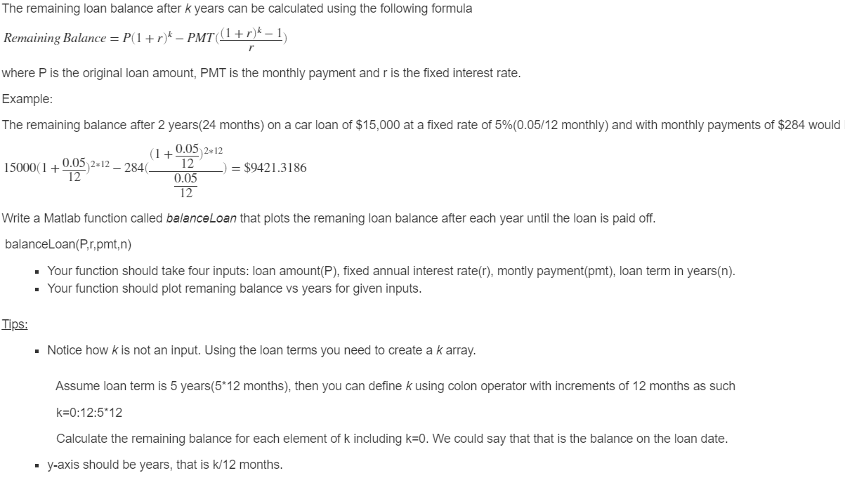 solved-the-remaining-loan-balance-after-k-years-can-be-chegg