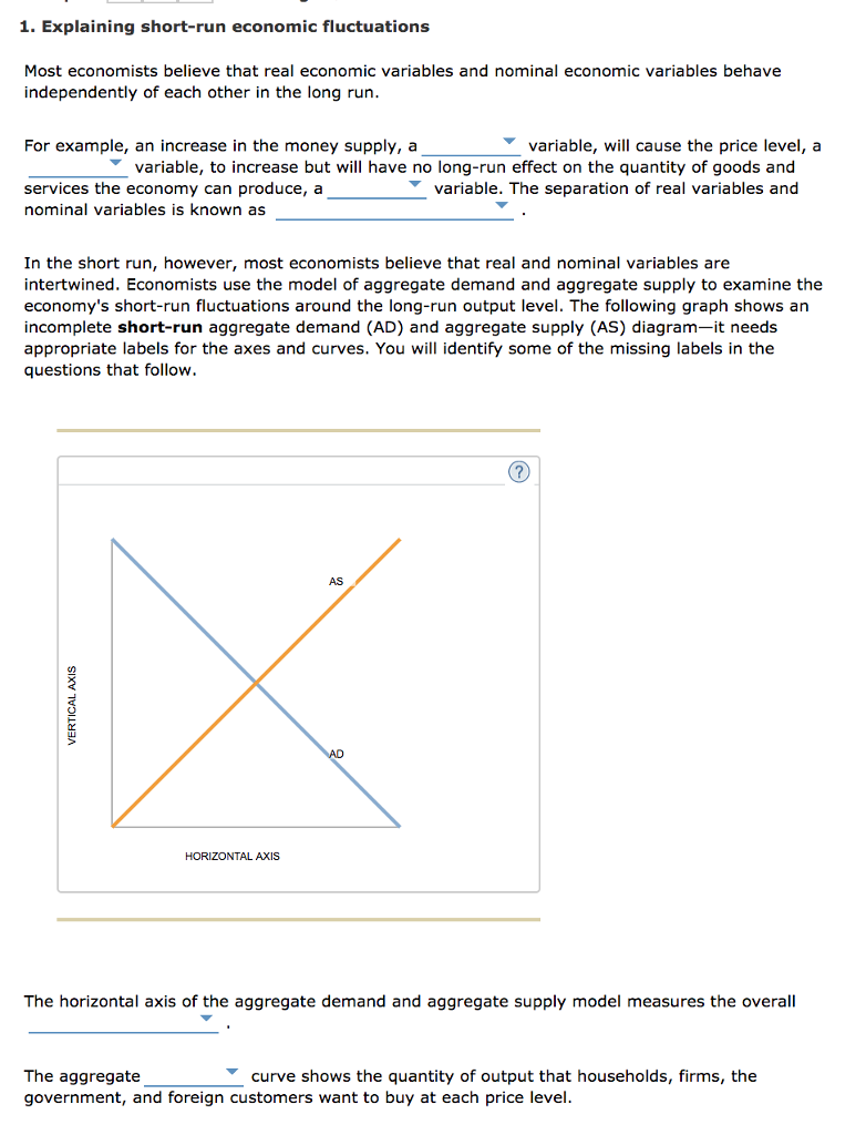 Solved 1. Explaining shortrun economic fluctuations Most