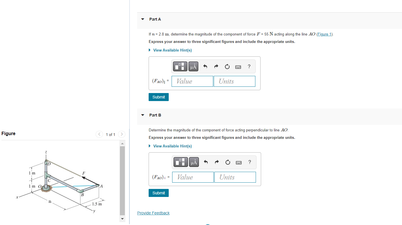 Solved Figure T 1'm 1m 0 B РА 1.5 m 1 of 1 Part A If n = 2.8 | Chegg.com