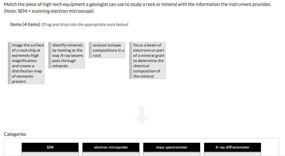 Solved Match the piece of hightech equipment a geologist