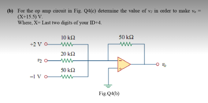 Solved (b) For The Op Amp Circuit In Fig. Q4(c) Determine | Chegg.com