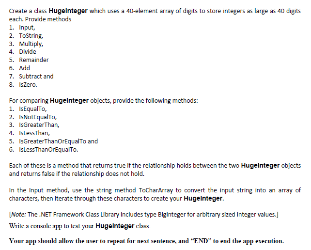 Solved PLEASE USE OBJECT ORIENTED PROGRAMMING IN C# USING | Chegg.com
