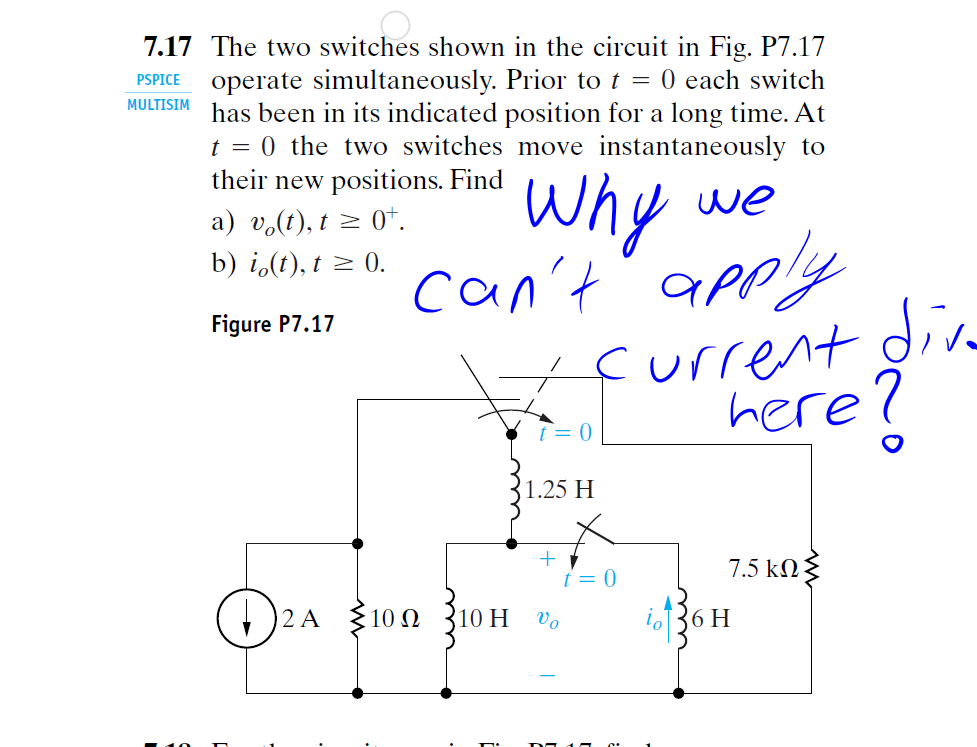 Solved 7.17 The two switches shown in the circuit in Fig. | Chegg.com