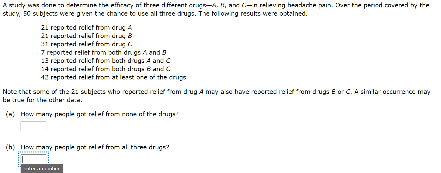 Solved A study was done to determine the efficacy of three | Chegg.com