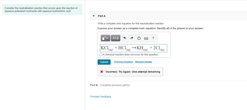 Solved Consider The Neutralization Reaction That Occurs Upon | Chegg.com