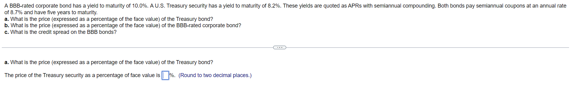 Solved A BBB-rated corporate bond has a yield to maturity of | Chegg.com