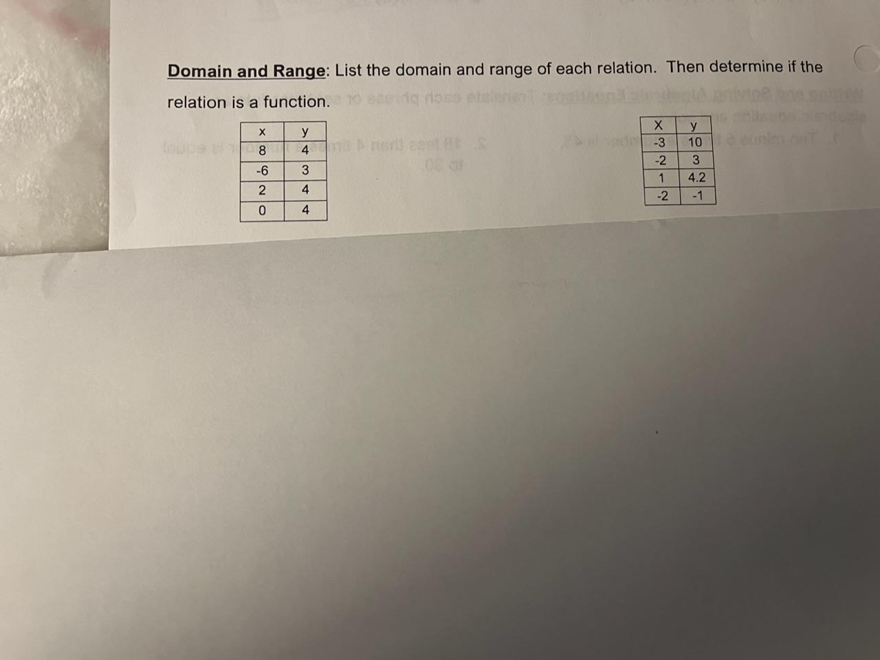 domain and range of relation examples with answers
