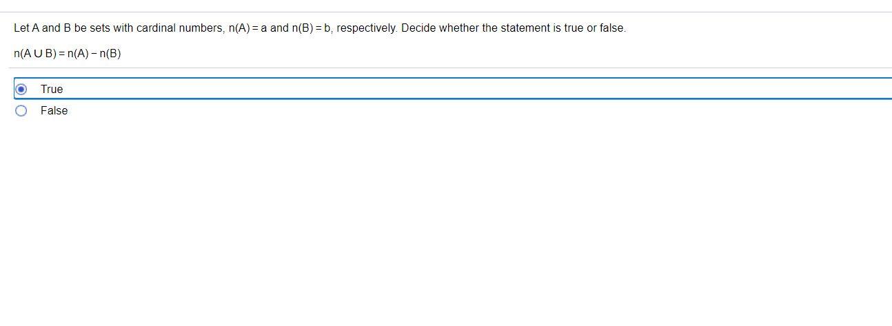 Solved Let A And B Be Sets With Cardinal Numbers, N(A) = A | Chegg.com